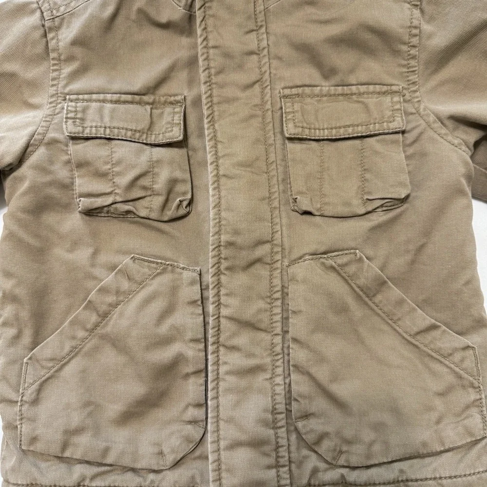 Old Navy Y2K Chore Coat‎ Jacket Barn Country Khaki 2T 2010 Hooded Sherpa Unisex